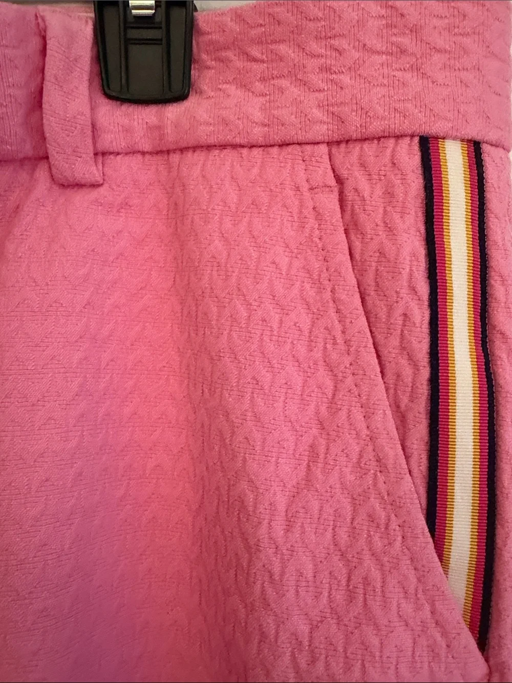 Men's Pink Textured Dress Trousers